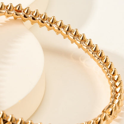 [Luxe Jewelery] CLASH & Clover Laser 5-Motif & LOVE Brushed Bracelet Stack Set