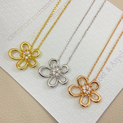 [Luxe Jewelry]FLOWERLACE NECKLACE 5 DIAMONDS