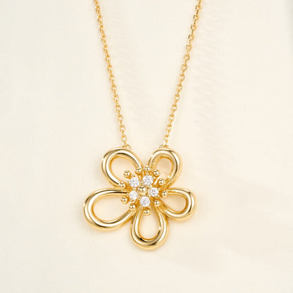 [Luxe Jewelry]FLOWERLACE NECKLACE 5 DIAMONDS