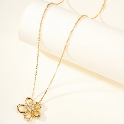 [Luxe Jewelry]FLOWERLACE NECKLACE 5 DIAMONDS
