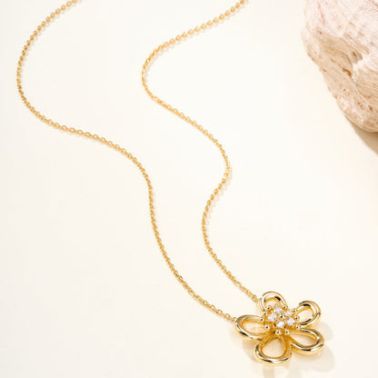 [Luxe Jewelry]FLOWERLACE NECKLACE 5 DIAMONDS