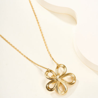 [Luxe Jewelry]FLOWERLACE NECKLACE 5 DIAMONDS