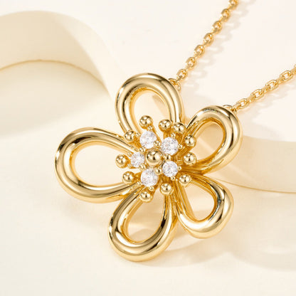 [Luxe Jewelry]FLOWERLACE NECKLACE 5 DIAMONDS