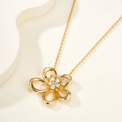 [Luxe Jewelry]FLOWERLACE NECKLACE 5 DIAMONDS