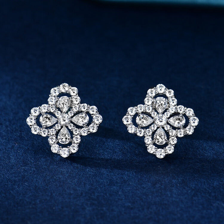 [Luxe]LOOP EARRINGS FULL MOTIF DIAMOND 16MM SILVE