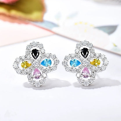 [Luxe]LOOP EARRINGS FULL MOTIF DIAMOND 16MM SILVE