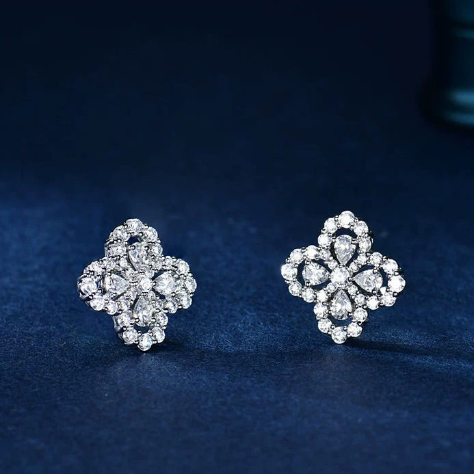 [Luxe]LOOP EARRINGS FULL MOTIF DIAMOND 16MM SILVE