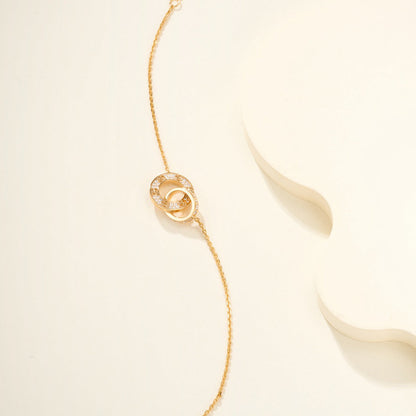 [Luxe Jewelry] LOVE DOUBLE RING FULL DIAMOND BRACELET