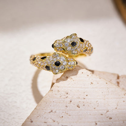[Luxe Jewelry] PANTHERE DOUBLE HEADED FULL DIAMOND  RING