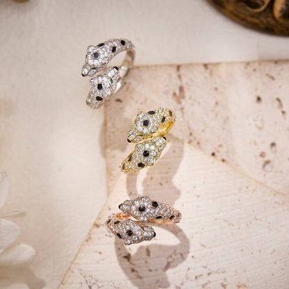 [Luxe Jewelry] PANTHERE DOUBLE HEADED FULL DIAMOND  RING
