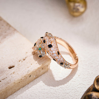 [Luxe Jewelry] PANTHERE DOUBLE HEADED FULL DIAMOND  RING