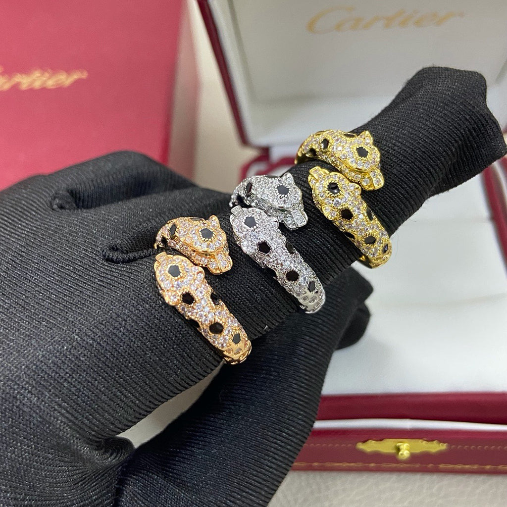 [Luxe Jewelry] PANTHERE DOUBLE HEADED FULL DIAMOND  RING