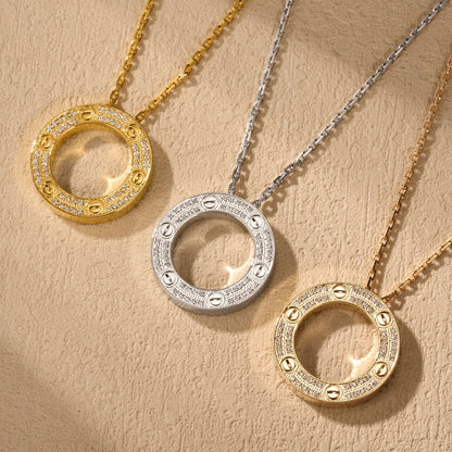 [Luxe Jewelry] LOVE NECKLACE 16MM  FULL DIAMOND