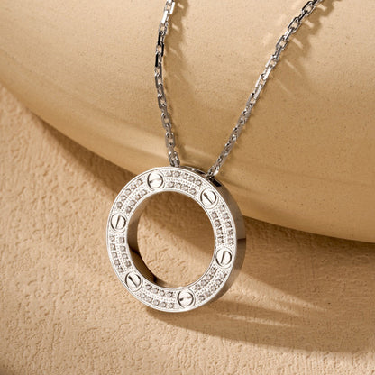 [Luxe Jewelry] LOVE NECKLACE 16MM  FULL DIAMOND