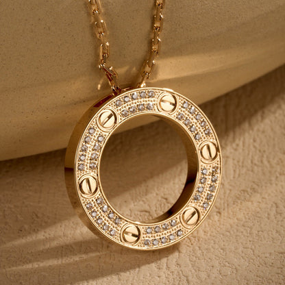 [Luxe Jewelry] LOVE NECKLACE 16MM  FULL DIAMOND