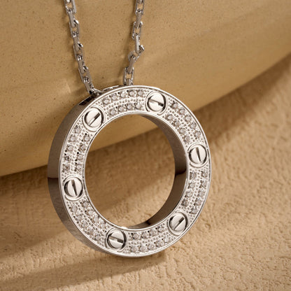 [Luxe Jewelry] LOVE NECKLACE 16MM  FULL DIAMOND