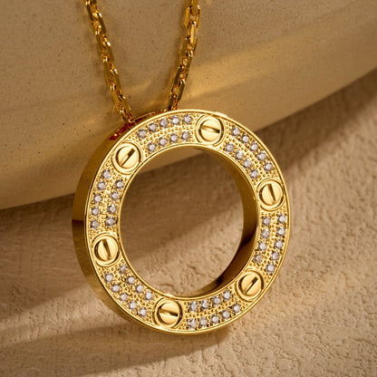 [Luxe Jewelry] LOVE NECKLACE 16MM  FULL DIAMOND