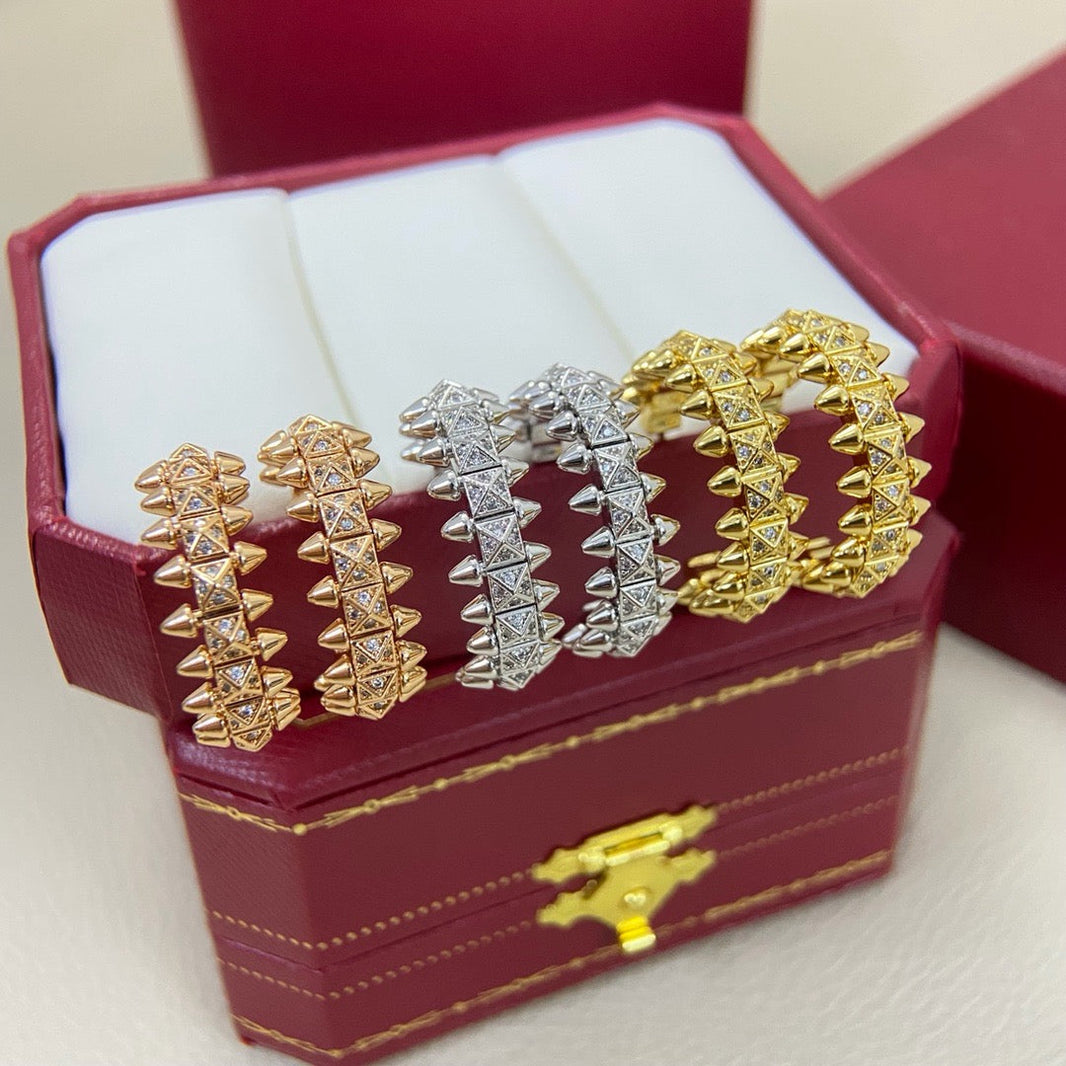[Luxe Jewelry] CLASH 6.4MM FULL DIAMOND SMALL EARRINGS