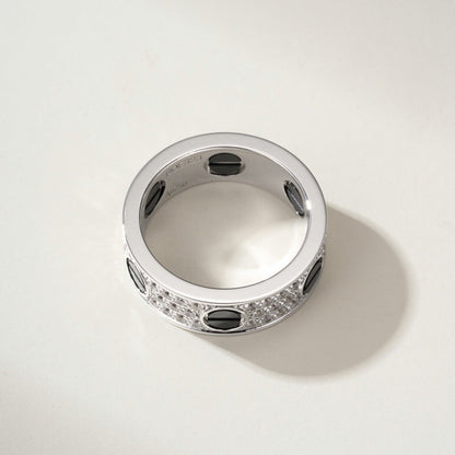 [Luxe Jewelry] LOVE RING 5.5MM DIAMONDS PAVED CERAMIC