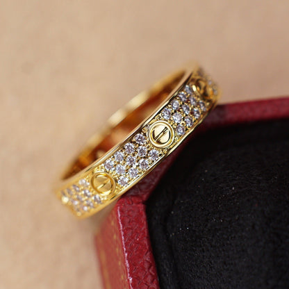 [Luxe Jewelry] LOVE RING 4.0MM DIAMOND PAVED