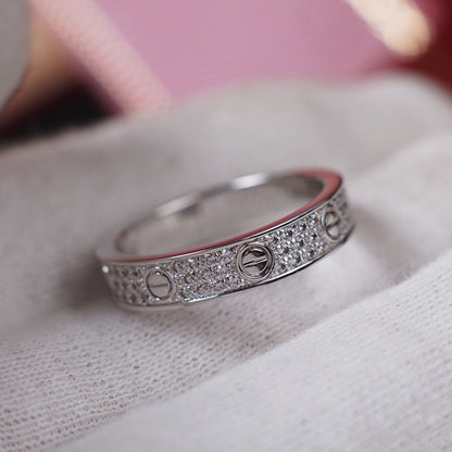 [Luxe Jewelry] LOVE RING 4.0MM DIAMOND PAVED