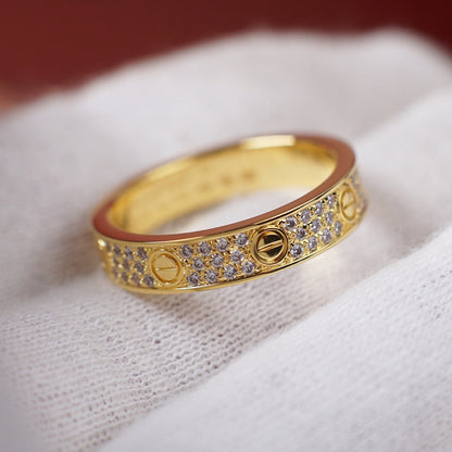 [Luxe Jewelry] LOVE RING 4.0MM DIAMOND PAVED