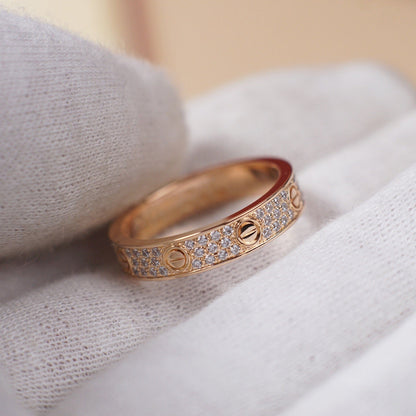 [Luxe Jewelry] LOVE RING 4.0MM DIAMOND PAVED