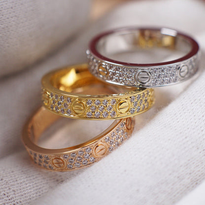[Luxe Jewelry] LOVE RING 4.0MM DIAMOND PAVED