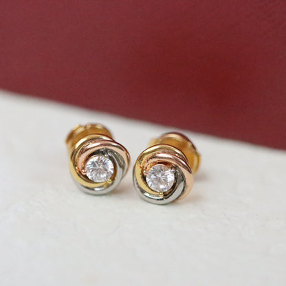 [Luxe Jewelry] TRINITY STUD DIAMOND EARRINGS