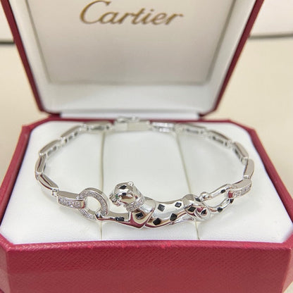 [Luxe Jewelry] PANTHERE HALF DIAMOND ON CHAIN BRACELET