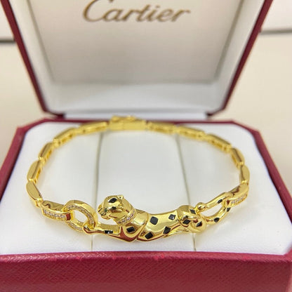 [Luxe Jewelry] PANTHERE HALF DIAMOND ON CHAIN BRACELET