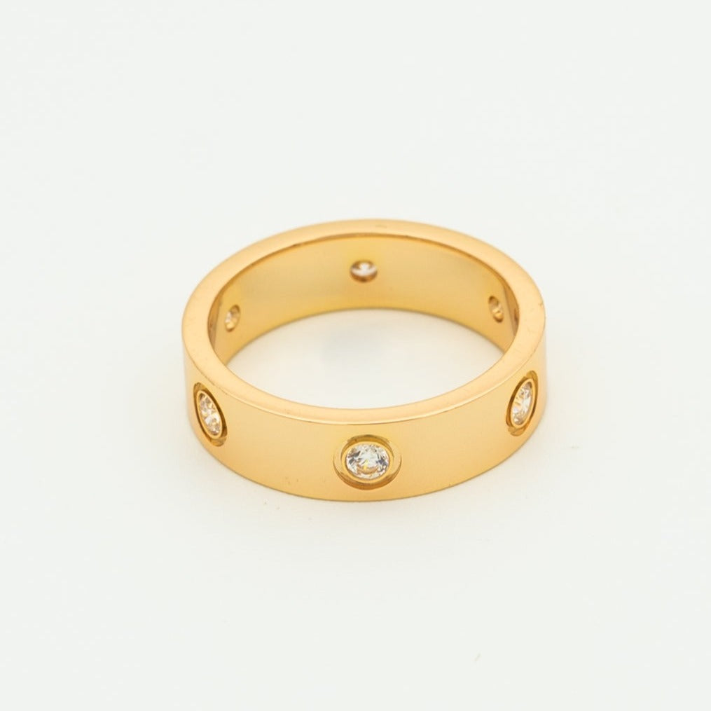 [Luxe]LOVE RING 5.5MM 6 DIAMONDS PINK GOLD