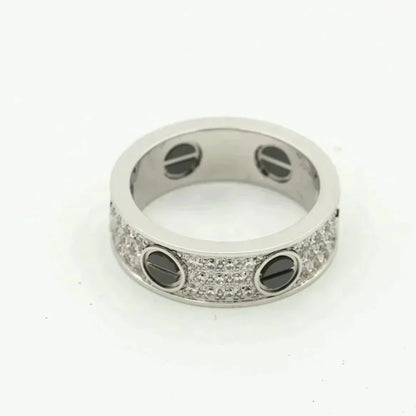 [Luxe]LOVE RING 5.5MM DIAMONDS PAVED CERAMIC