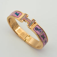 [LUXE]H Armband aus rosafarbener Keramik in Gold