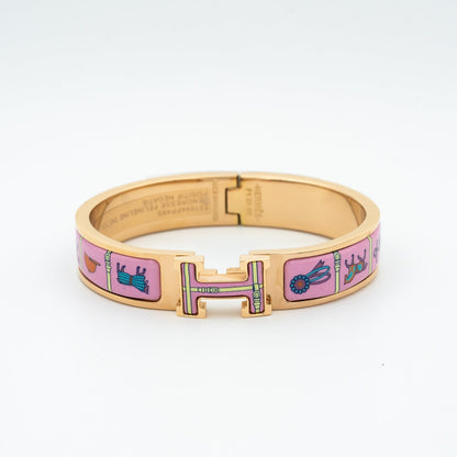 [LUXE]H Armband aus rosafarbener Keramik in Gold