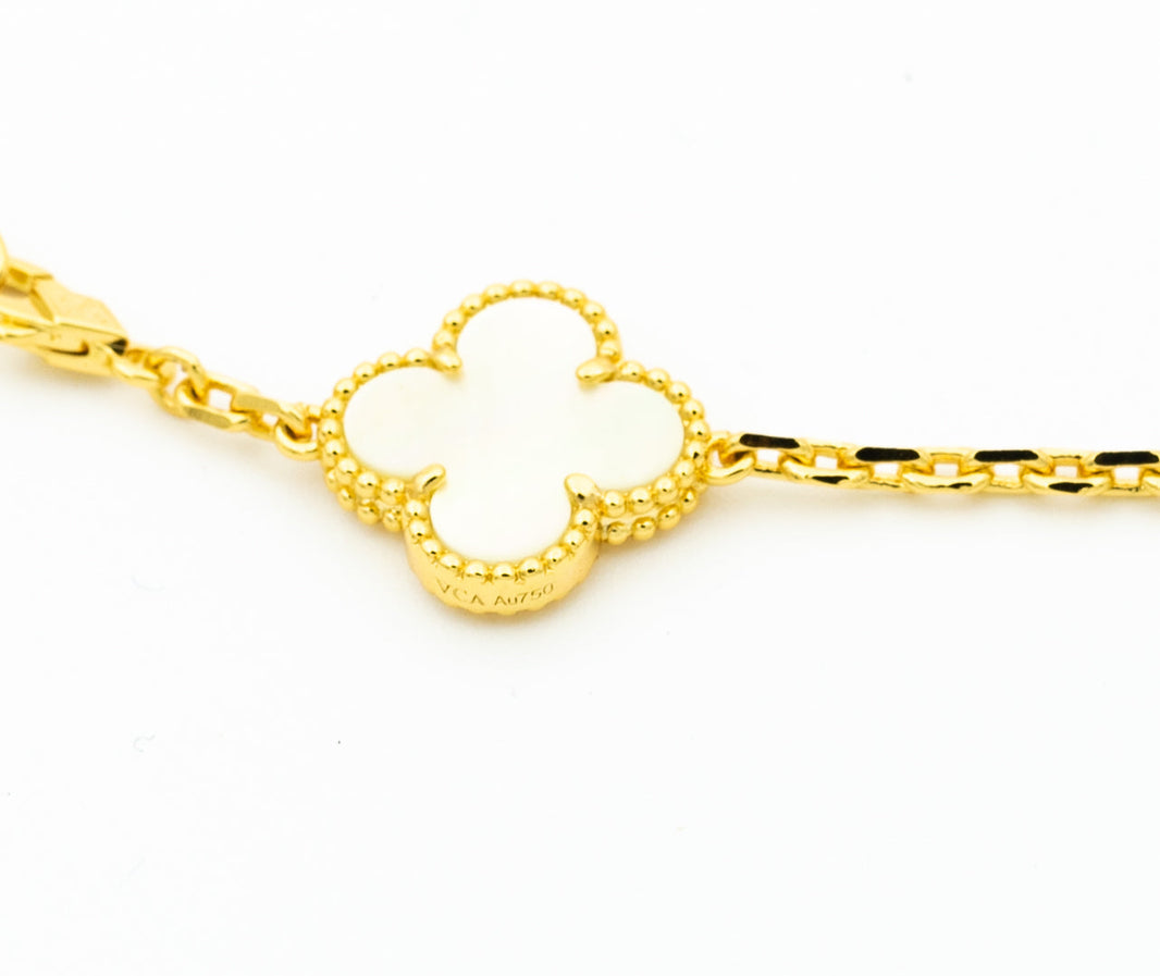 [LUXE]CLOVER BRACELET 5 MOTIFS ONYX MOP