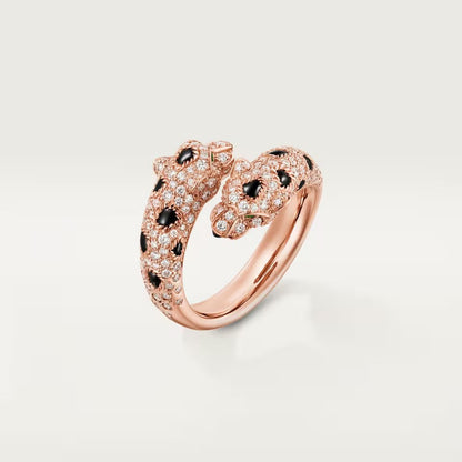 [Luxe Jewelry] PANTHERE DOUBLE HEADED FULL DIAMOND  RING