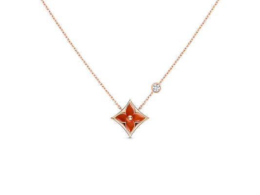 [Luxe]STAR NECKLACE PINK GOLD 1 DIAMOND