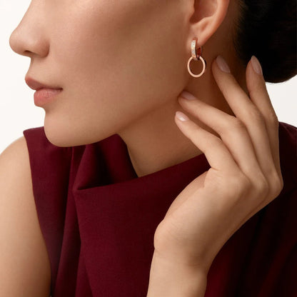 [Luxe Jewelry] LOVE 3.3MM DANGLE HALF DIAMOND EARRINGS