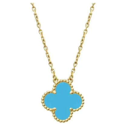 [Luxe]CLOVER 15MM VINTAGE TURQUOISE NECKLACE