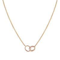 [LUXE]LOVE NECKLACE DOUBLE RING PINK GOLD