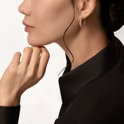 [Luxe Jewelry] CLASH 6.4MM FULL DIAMOND SMALL EARRINGS