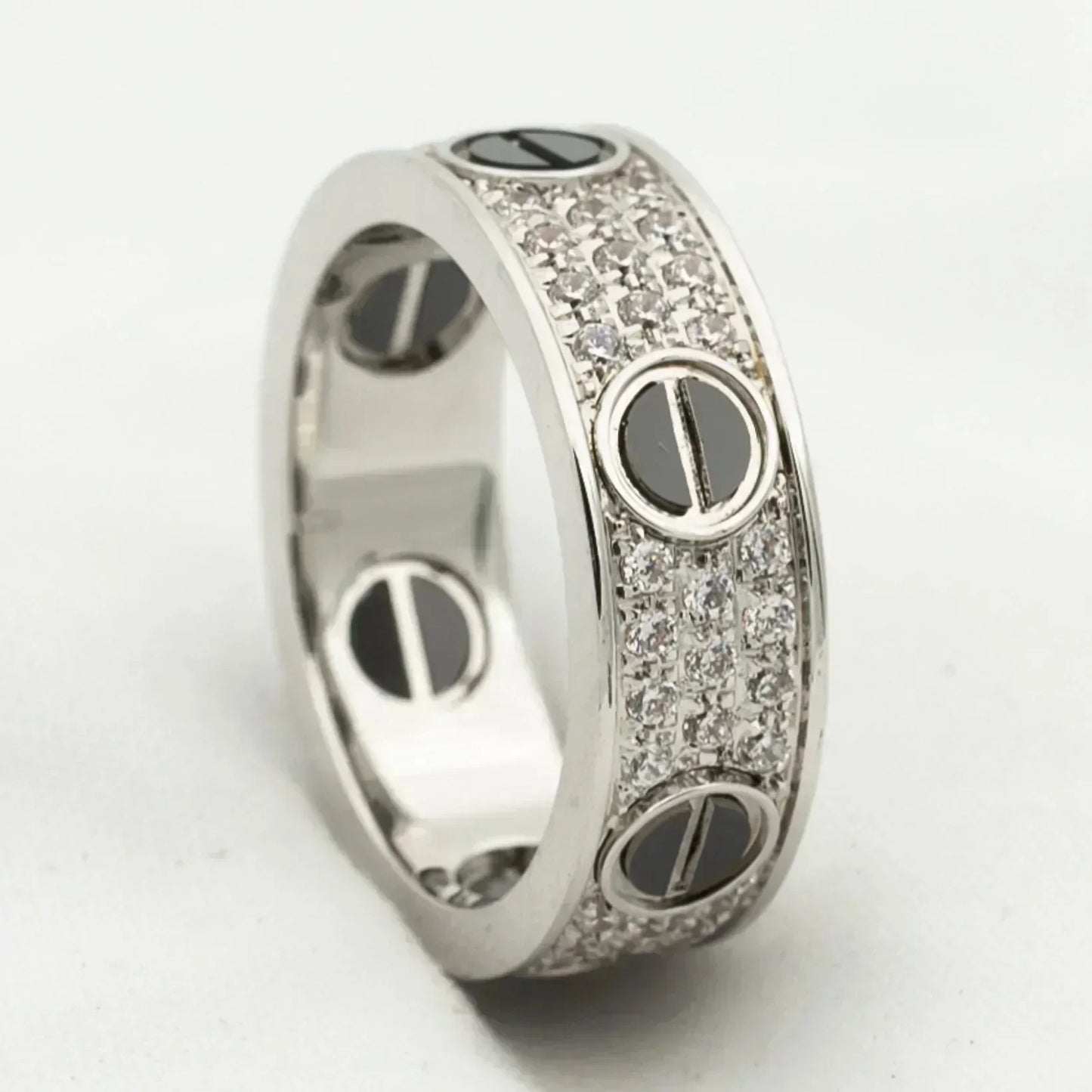 [Luxe]LOVE RING 5.5MM DIAMONDS PAVED CERAMIC