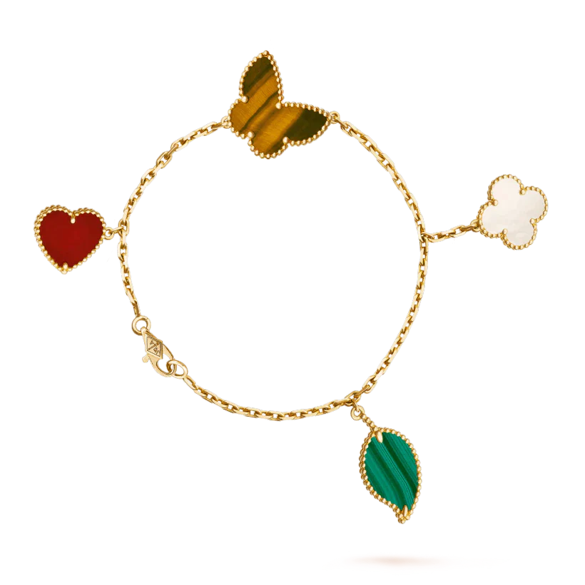 [Luxe]LUCKY SPRING 5 MOTIF GOLD BRACELET