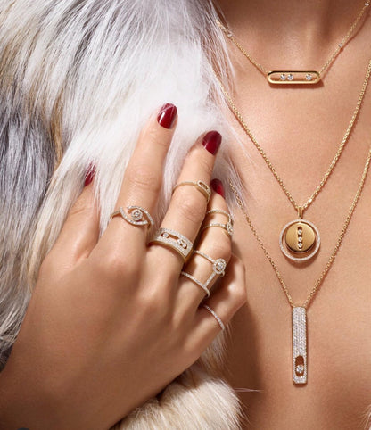 [Luxe Jewelry]LUCKY MOVE PM NECKLACE PINK GOLD DIAMOND