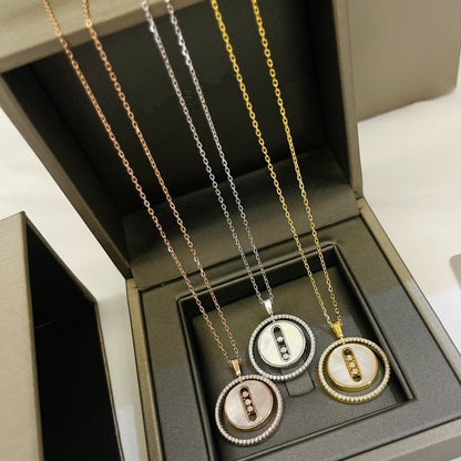 [Luxe Jewelry]LUCKY MOVE MM NACRE BLANCHE DIAMOND NECKLACE