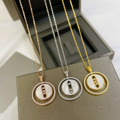 [Luxe Jewelry]LUCKY MOVE MM NACRE BLANCHE DIAMOND NECKLACE