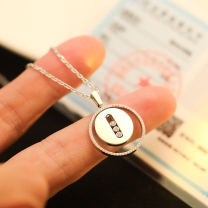 [Luxe Jewelry]LUCKY MOVE MM SILVER DIAMOND NECKLACE