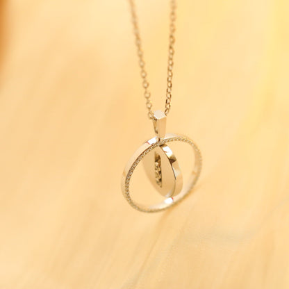 [Luxe Jewelry]LUCKY MOVE MM SILVER DIAMOND NECKLACE