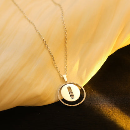 [Luxe Jewelry]LUCKY MOVE MM SILVER DIAMOND NECKLACE